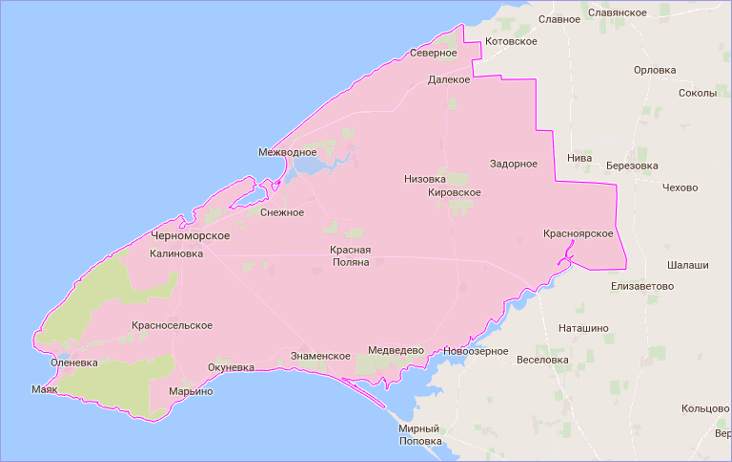 Черноморский район Крыма на карте