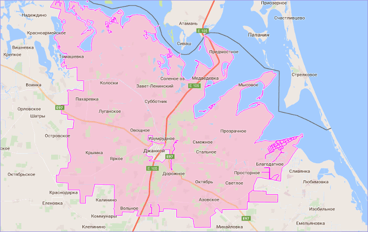 Джанкойский район Крыма на карте